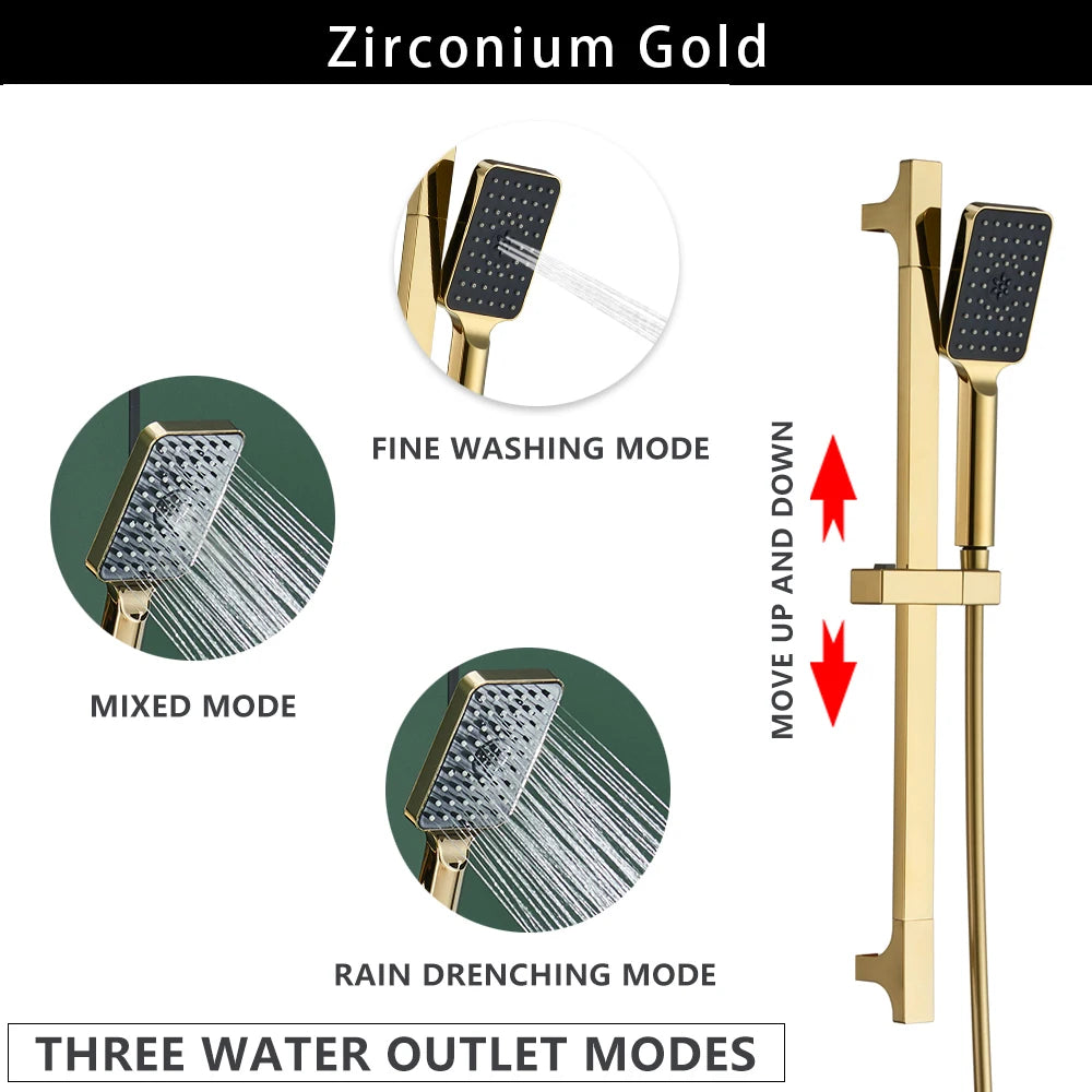Wall Mounted Adjustable Slide Shower Bar Bathroom Shower