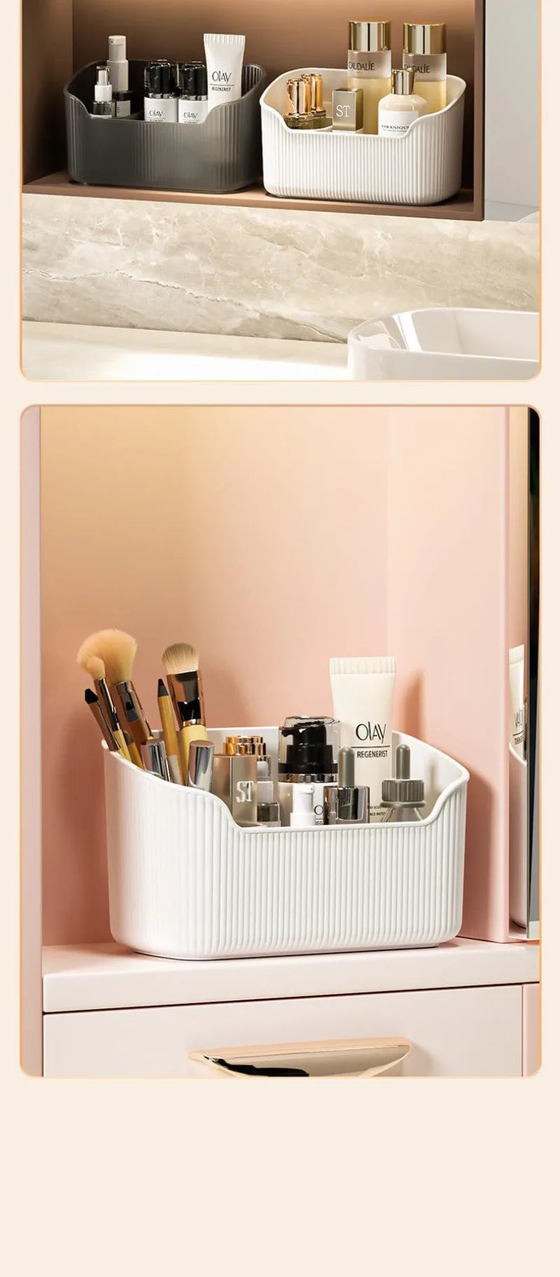 Large Capacity Cosmetic Storage Box Makeup Organizer Bathroom