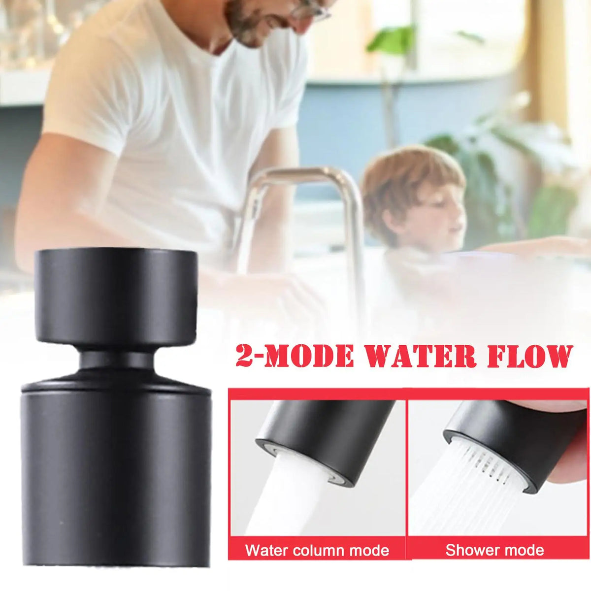 360 Rotary Faucet Spray Head Filter Washbasin Splash