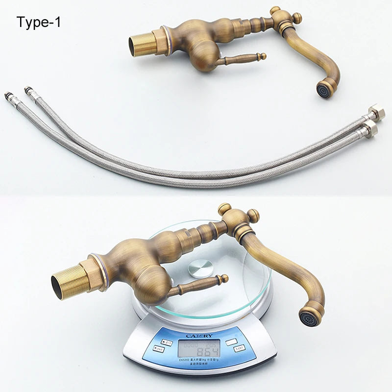 Bathroom Sink Faucet Antique Bronze 360 Degree Turn