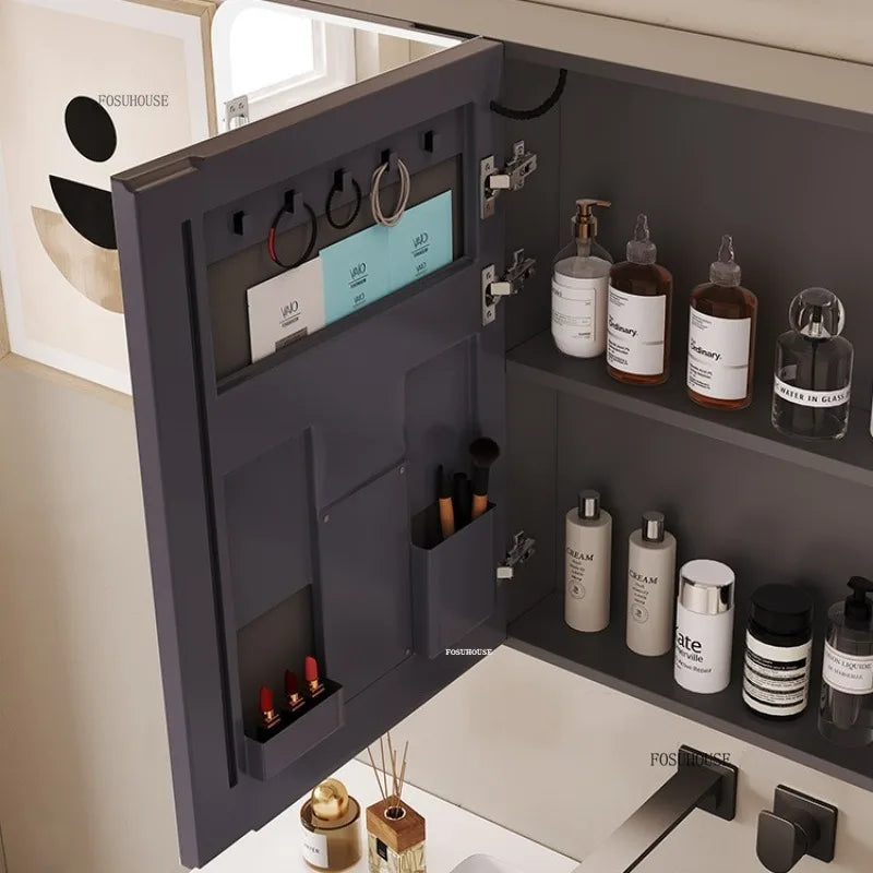 Arc-Shaped Smart Bathroom Mirror Cabinet Wall-Mounted Bathroom