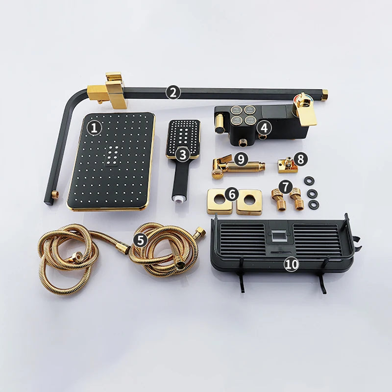 Thermostatic Bathroom Shower System Solid Brass Bathroom Faucets