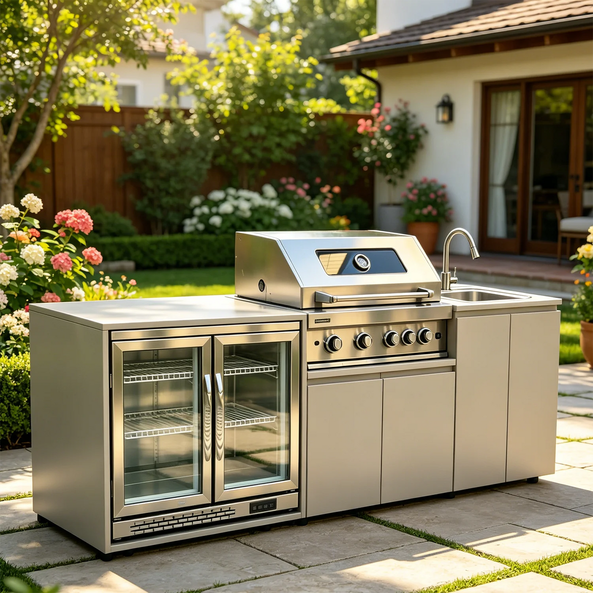 Sturdy 304 Stainless Steel Outdoor Cabinet Grill Cooktop