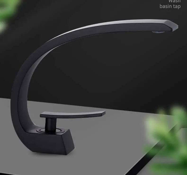 Basin Faucet Modern Bathroom Mixer Tap Black Gold