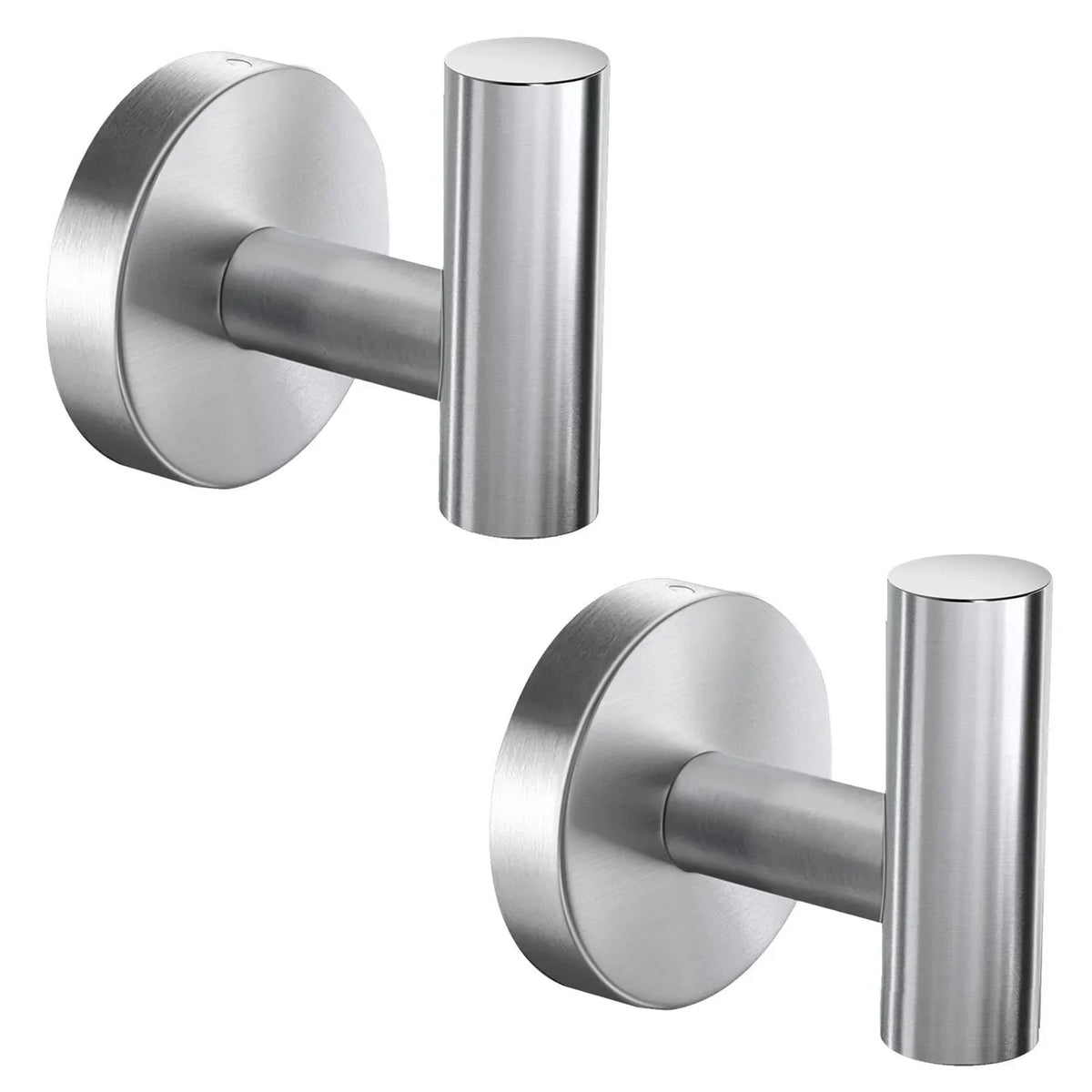 2pcs Polished Bathroom Towel Hooks Stainless Steel Coat
