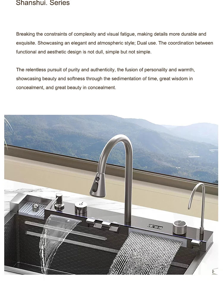 Sinks Stainless Steel Waterfall Sink Includes 120 50