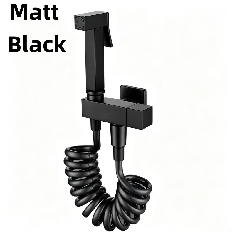 Brushed Rose Gold Brass Handheld Bidet High Voltage