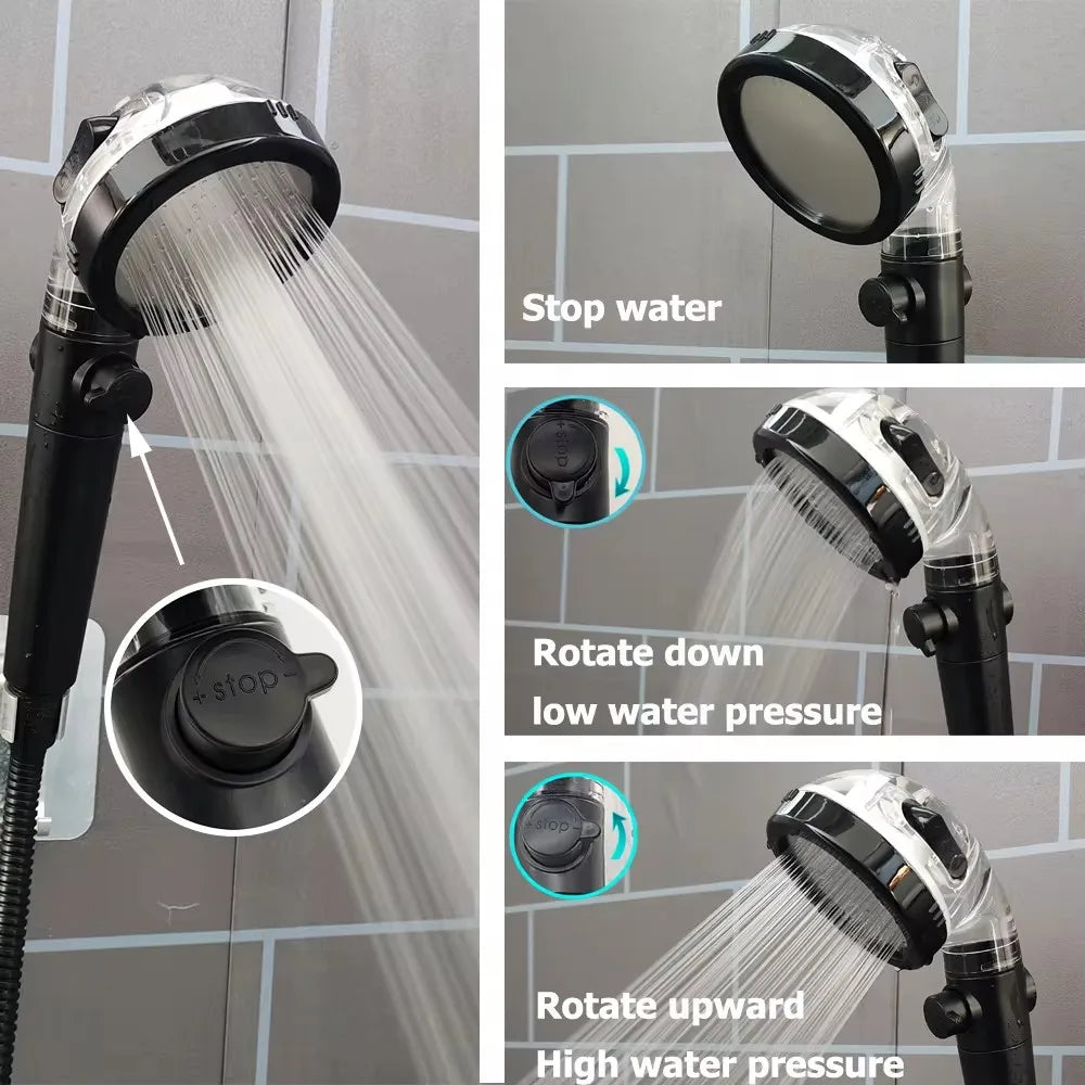 Led Digital Temperature Display Shower Head Modes Large