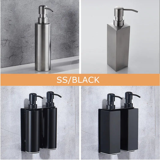 Black Liquid Soap Dispenser Shampoo Hotel Bathroom Wall