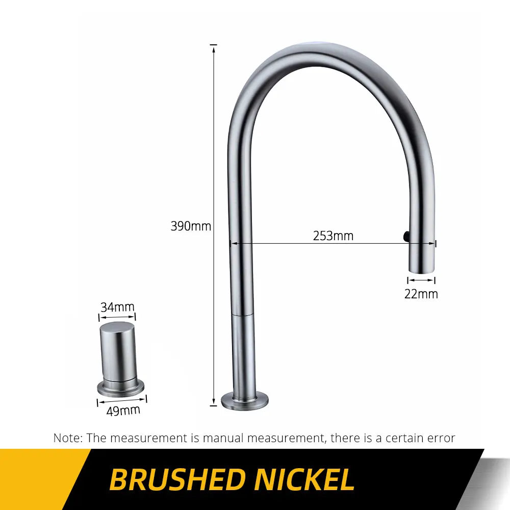 Brushed Gold Faucet Invisible Pull Out Spray Mixer