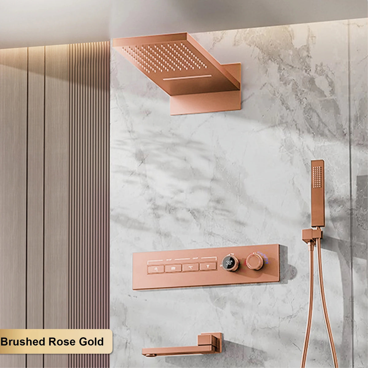 Modern Brushed Gold Brass Led Digital Ceiling Embedded