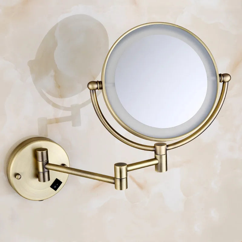 Brushed Gold Led Bathroom Mirrors Quality Brass Folding