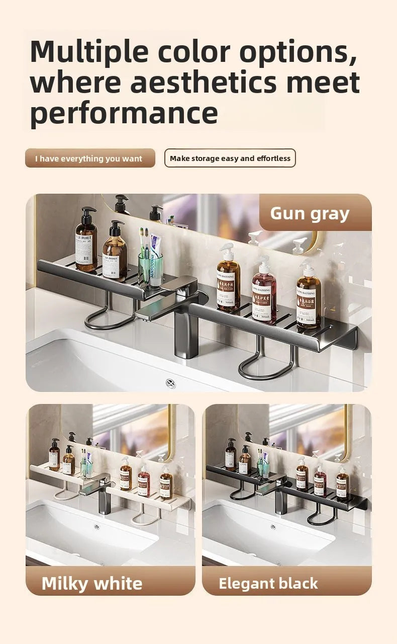 No Drill Stainless Steel Sink Organizer Wall Mounted