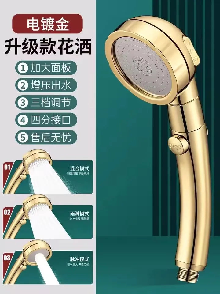 High Pressure Shower Head On/Off Pause Switch Modes