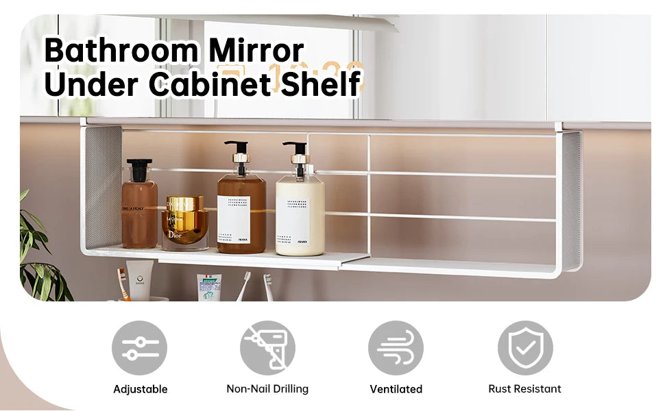 Mirror Cabinet Storage Box Layered Partitions Hanging Basket