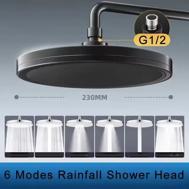 230mm Big Panel Showerhead Mode Supercharge Rainfall Shower