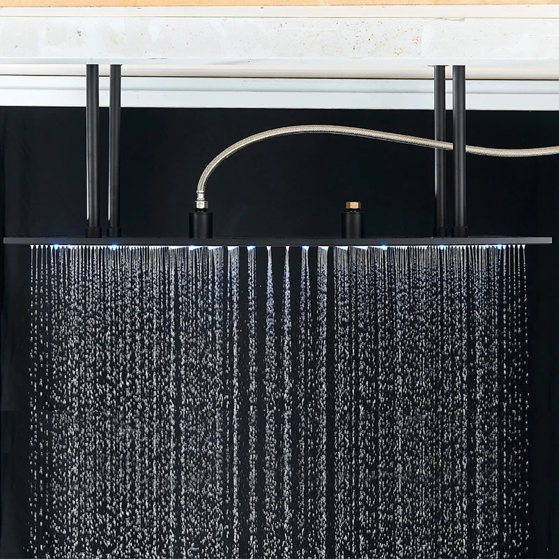 Large Rainfall Shower Faucet Ceiling Installation Bathroom