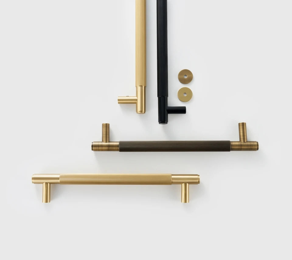 Nurlin Brass Door Double Sided Linear Striped Pull
