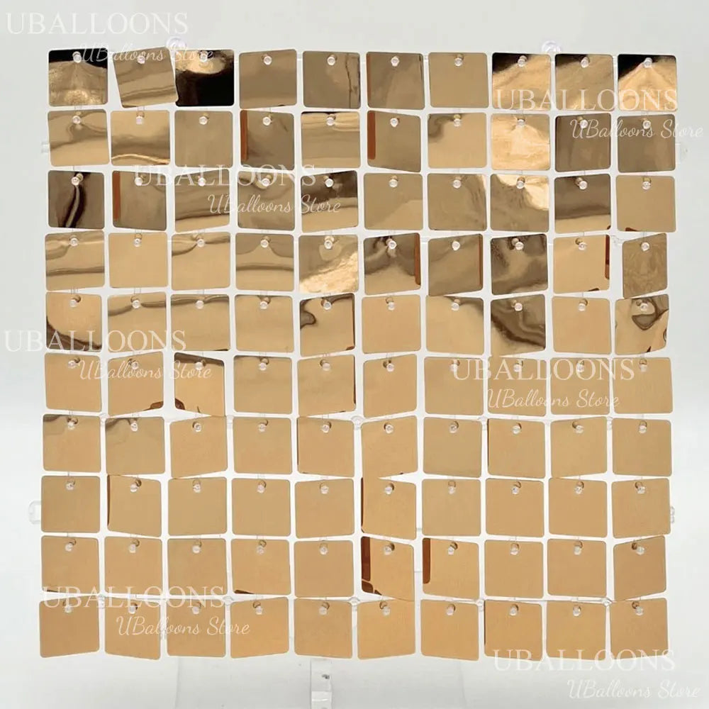49pcs Champagne Gold Shimmer Wall Panels 7x7ft Matte