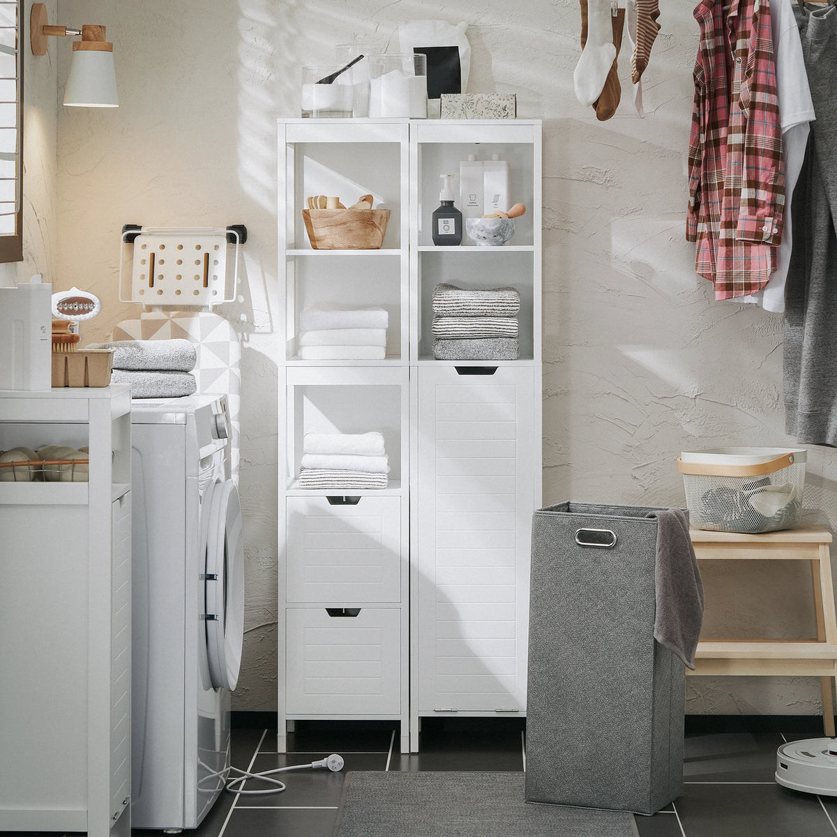 Sobuy Bzr123-W High Wardrobe Fold-Out Laundry Bag Bathroom