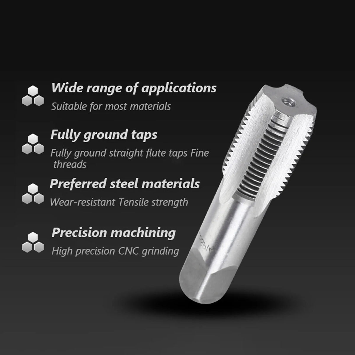 1/2/5pcs G1/8 1/4 3/8 1/2 3/4 Hss Taper
