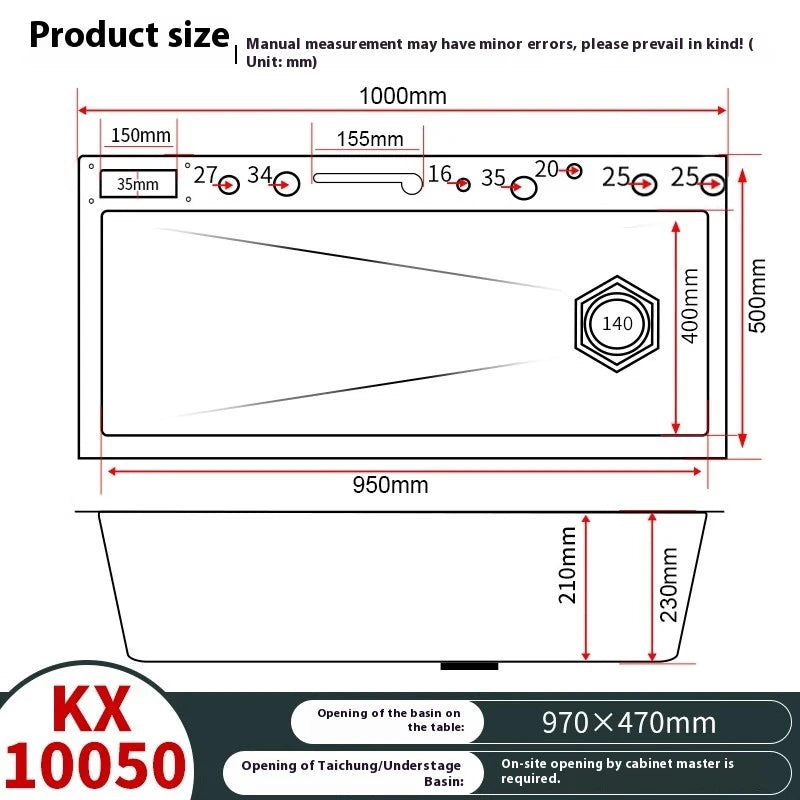 Stainless Steel Waterfall Sink Digital Display Large Slot