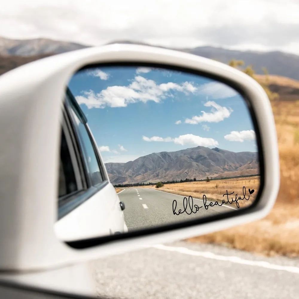 1pc Hello Beautiful Car Rearview Mirror Vinyl Decals
