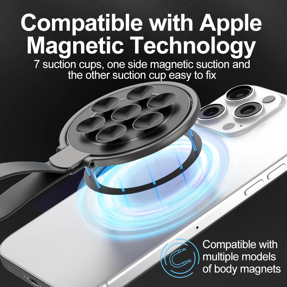 Magnetic Bracket Ring Buckle Phone Stand Silicone Suction
