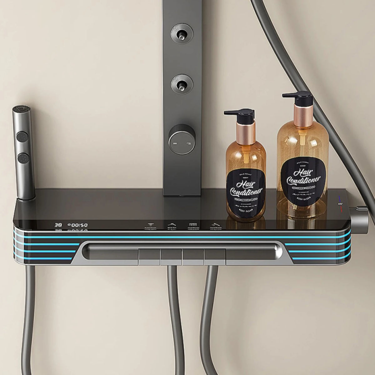 White Spa Waist Spray Digital Bathroom Shower Ambient