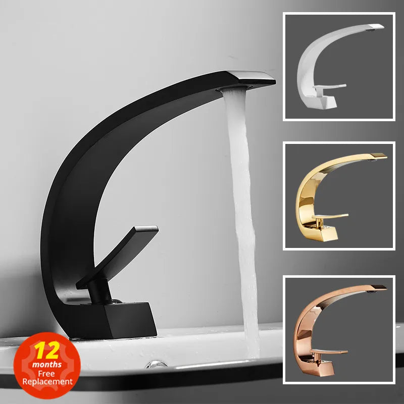 Tuqiu Basin Faucet Modern Bathroom Mixer Tap Black/Gold