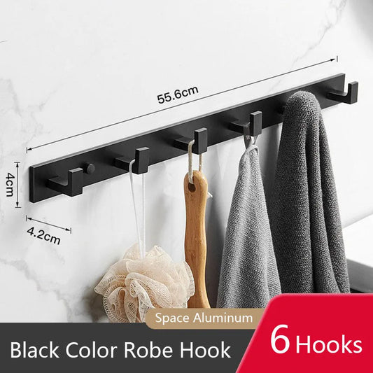 Bathroom Hardware Robe Hooks Matte Black/Gun Grey Color