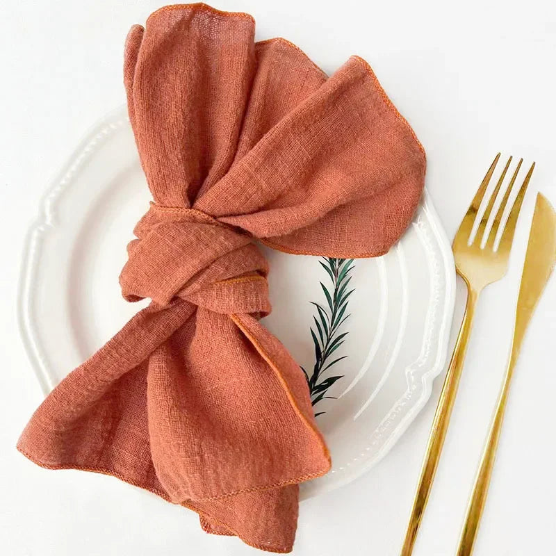 50pcs Handmade Gauze Napkins 30x30cm Cotton Cloth Napkins