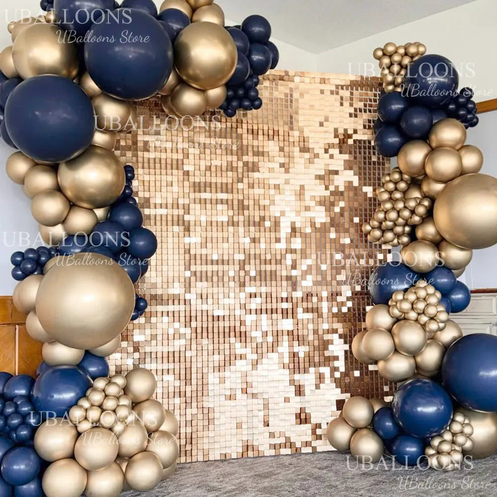 49pcs Champagne Gold Shimmer Wall Panels 7x7ft Matte