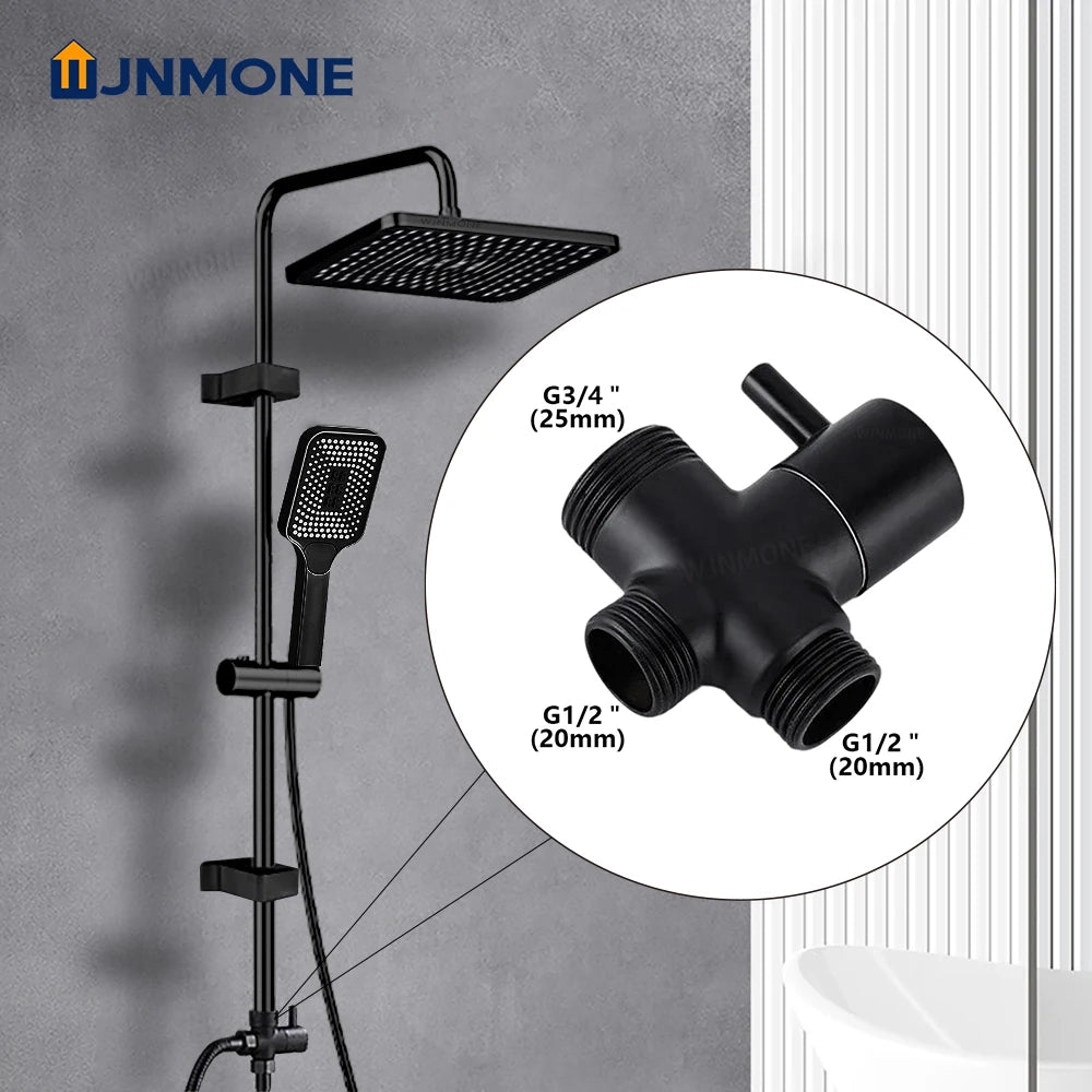 Black Silver Split Shower Column Bathroom Faucet Wall