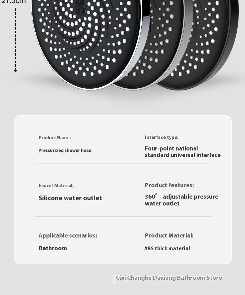Super Pressurized Shower Top Spray Large Showerhead Bathroom