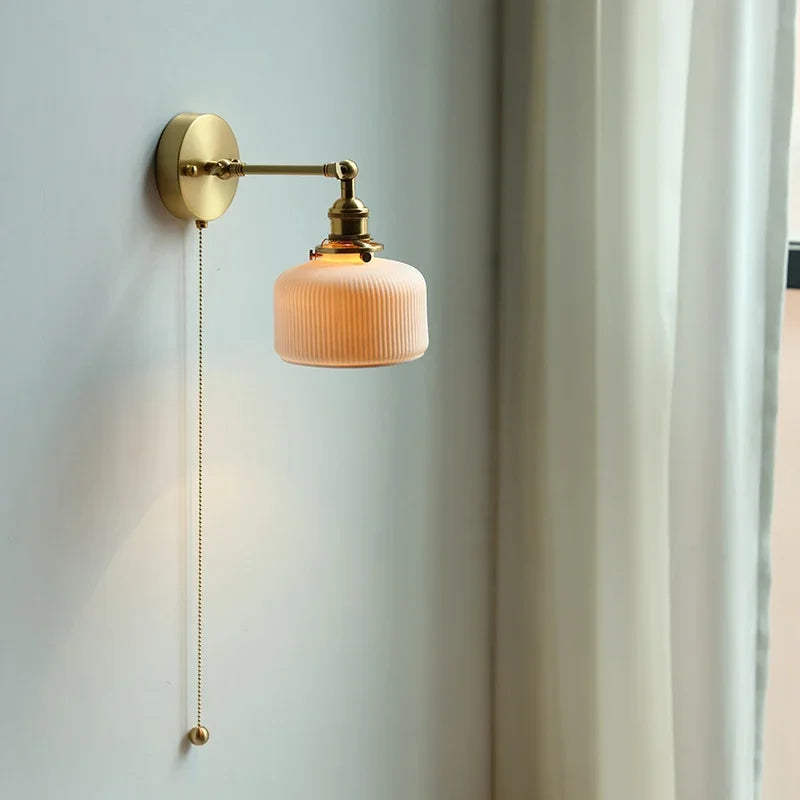 Ceramic Modern Wall Lamp Beside Pull China Switch