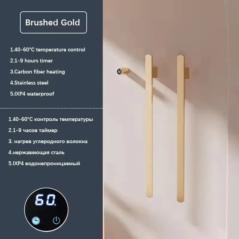 Bathroom Towel Warmer Hidden Wires Electric Heated Towel