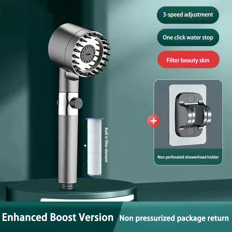 High Pressurized Filter Shower Head 3-Mode Adjustable Spray