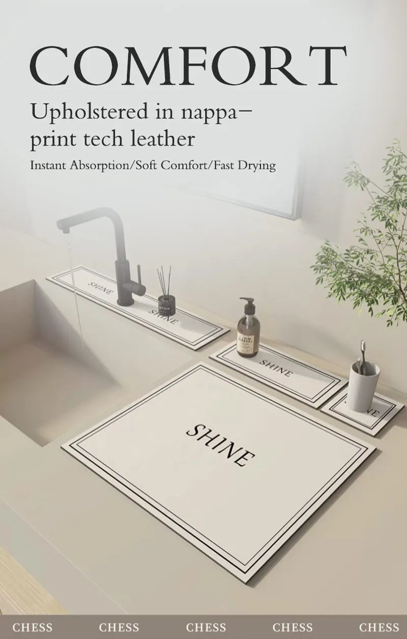 Sink Faucet Mat Drain Pad Absorbent Bathroom Splash