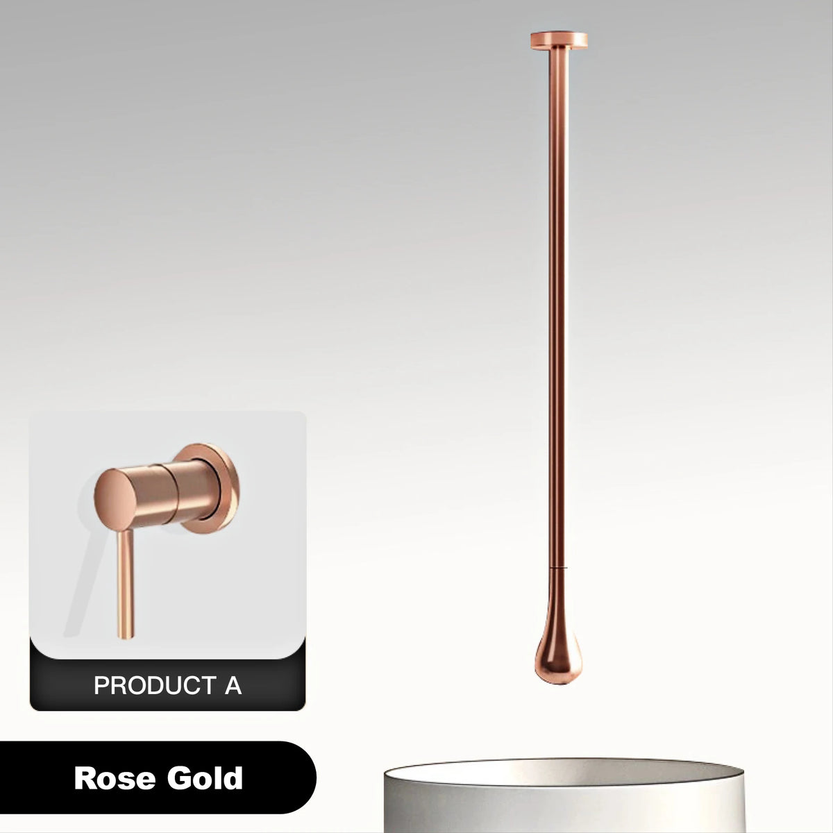 Luxury Matte Black Brass Ceiling Style Water Outlet