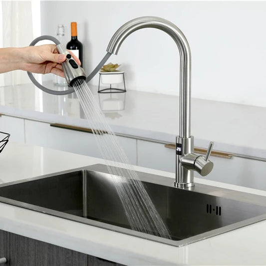 Sensor Touch Digital Sink Faucet Pull Down Sprayer