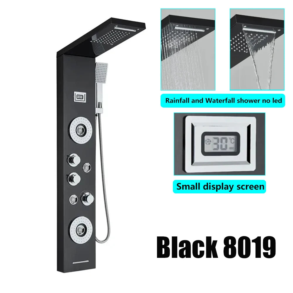Led Shower Panel Tower System Rain Waterfall Shower