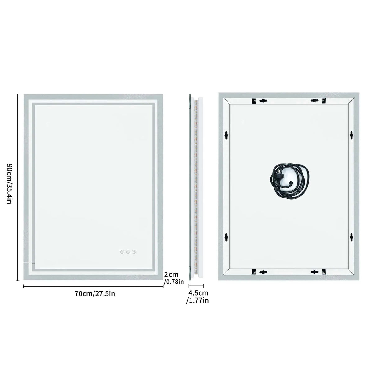 Led Light Bathroom Mirror Illuminated Wall Mounted Vanity