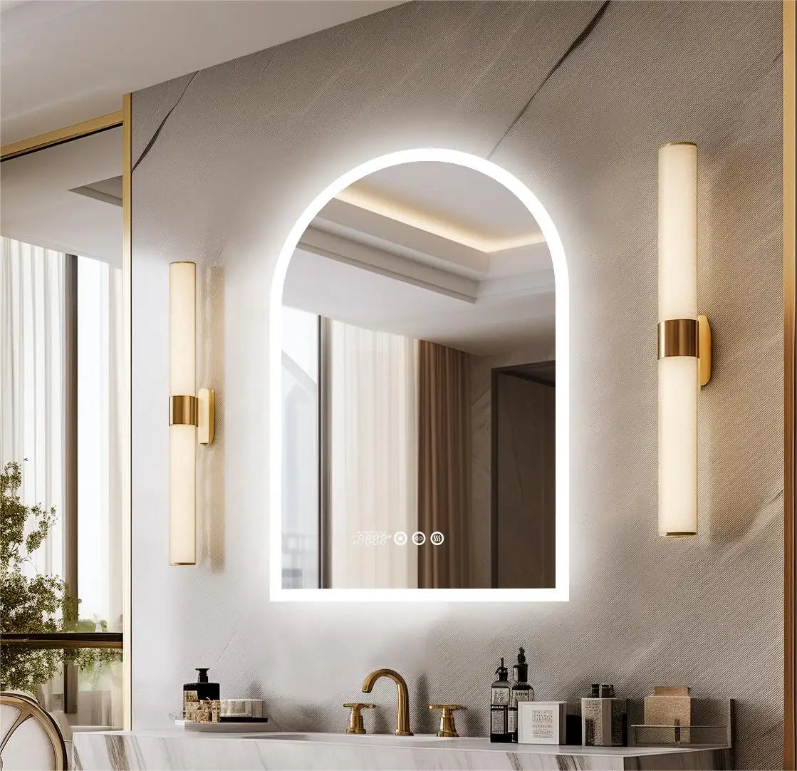 60x90cm Vertical Arch-Shape Led Bathroom Mirror Backlit Frameless