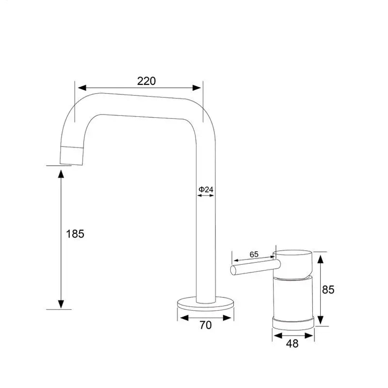 Stainless Steel Bathroom Basin Faucet Deck Mount 360