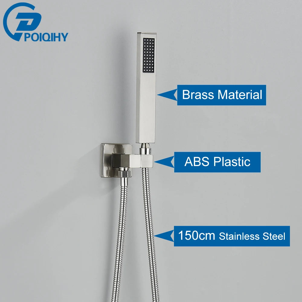 Poiqihy Golden Handshower Head 150cm Stainless Steel Shower