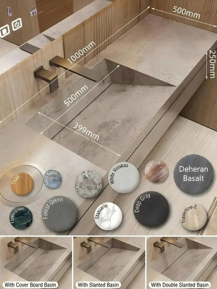Any Size Custom Marble Seamless Stone Vanity Customizable