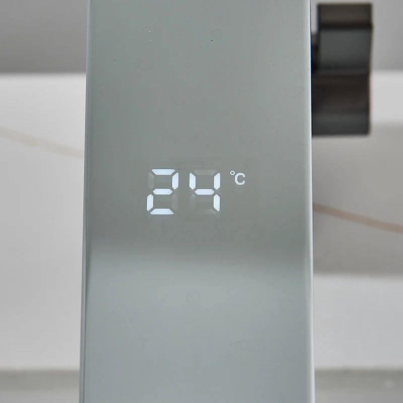 Gun Grey Smart Sensor Basin Faucet Digital Display
