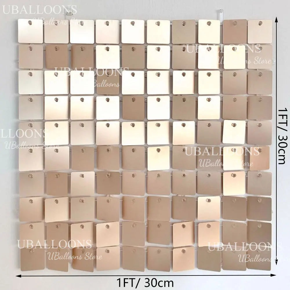 49pcs Champagne Gold Shimmer Wall Panels 7x7ft Matte