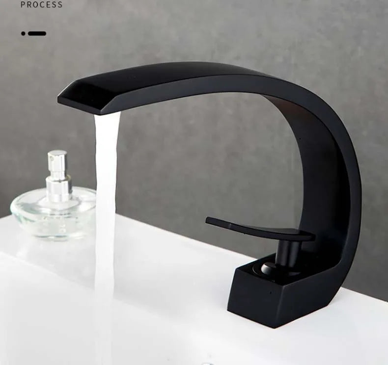 Basin Faucet Modern Bathroom Mixer Tap Black Gold